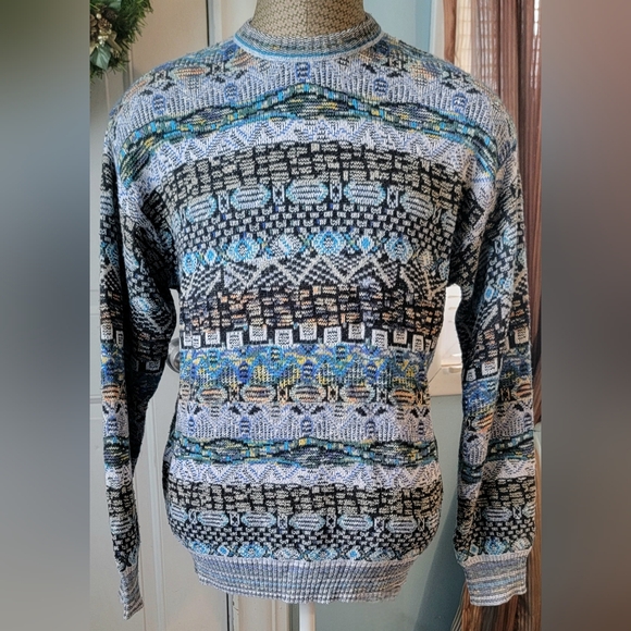 Mondo Di Marco Other - 90s Vintg Mondo Di Marco Crew Neck Sweater Mens M Multi Cosby Knit Made In Italy